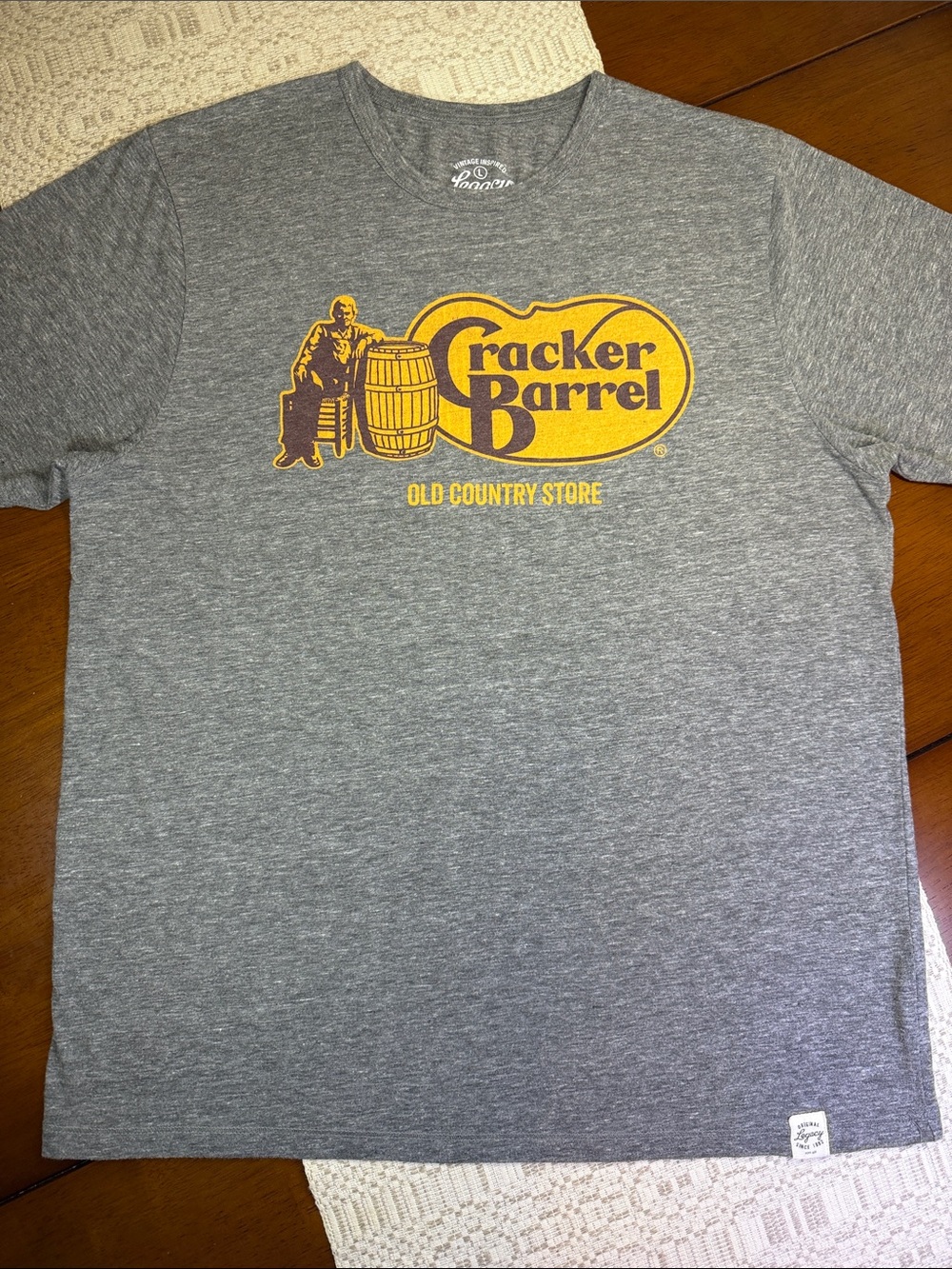 Cracker Barrel Men's Gray Logo Tee